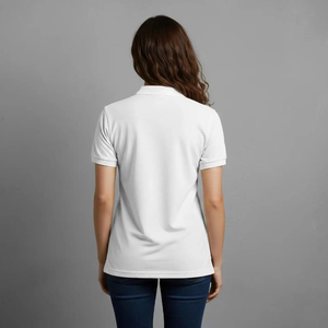 Chemises polo pour femmes, col en tricot, manches courtes, coupe classique, chemise de golf pour femmes, couleur grise, chemises polo en coton pour femmes - Product Image 4