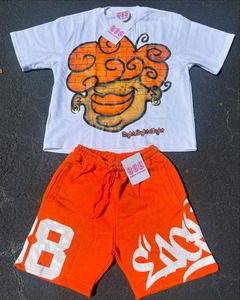 Ensemble T-shirt et Short Streetwear Coupe Boxy Personnalisé avec Logo 2026 – Qualité Supérieure, Impression DTF, Logo Visage Personnalisé pour Hommes - Product Image 1