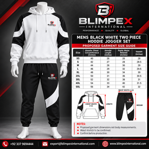 Conjunto Deportivo Personalizado para Hombre, Sudadera con Capucha y Pantalones Jogger en Bloques de Color Blanco y Negro, Paneles Curvos, Logotipo Personalizado, Marca Privada - Product Image 5