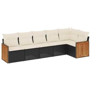 Ensemble de canapés de jardin en rotin avec coussins crème, design contemporain imperméable pour terrasse et patio - Product Image 2