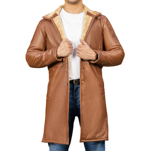 Manteau en fourrure de cuir véritable de luxe pour hommes, vente en gros, fournisseur de marques personnalisées, produits tendance 2026 - Product Image 1