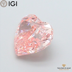 Magnifique diamant CVD de laboratoire en forme de cœur, 4,01 carats, certificat IGI, clarté VVS2, couleur rose vif fantaisie, pour bague de promesse - Product Image 4