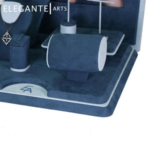 ตู้โชว์เครื่องประดับหนังกลับสีน้ำเงิน PU - Product Image 2