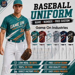 Tenues d'équipe, nouvelle arrivée, manches courtes, respirantes, boutonnées, prix de gros d'usine, ensembles de maillots de baseball personnalisés sublimés - Product Image 2