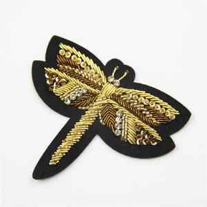 Broche de luxe 3D brodée libellule en fil de soie pour accessoires vestimentaires - Product Image 3