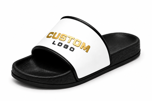 Sandales personnalisées avec logo pour hommes, noir et blanc, en EVA, pour l'intérieur, été, antidérapantes, à bout ouvert, faciles à enfiler - Product Image 3