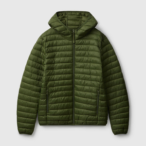 Blouson matelassé d'hiver surdimensionné pour homme, avec capuche, en duvet brillant, style européen et américain, vêtement d'extérieur chaud - Product Image 1