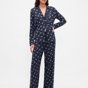 Women <b>Pyjama</b> Modal Fabric Sleepwear Set Skin Friendly Breathable Loungewear Short Sleeve Top And Pants Lady Home Wear - Product Image 5
