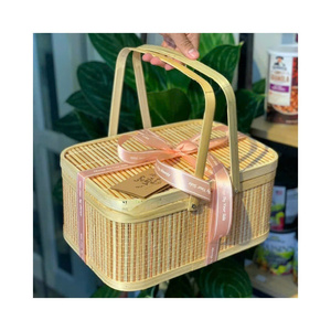 Luxury Handcrafted Bamboo <b>Basket</b> <b>For</b> Gift Sets <b>Flowers</b> And Gourmet Hampers - Product Image 1