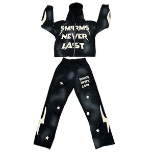 ชุดวิ่งออกกำลังกายสำหรับผู้ชายชุดวอร์ม2ชิ้นกางเกงกีฬาขนแกะและฮู้ดสำหรับฤดูหนาว - Product Image 1