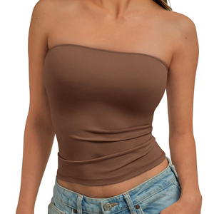 Versatile Women's Tube Top Breathable Anti Bacterial Polyester Blended <b>Material</b> Breathable Top Design In Running Fashion - Product Image 5