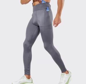 Leggings de compression sans couture taille haute écologiques pour femme, tenue de sport respirante en spandex bleu extensible - Product Image 3