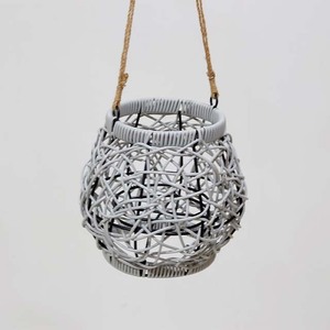Lanterne ronde en résine grise de nouvelle conception, décoration suspendue pour la maison, faite à la main - Product Image 1