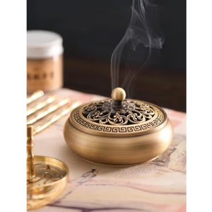 Lámpara mágica de latón tallada vintage, quemador de incienso, soporte para incensario para decoración del hogar, disponible a precios de mayorista. - Product Image 2