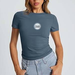 T-shirt col rond Bella Canvas pour l'été, tailles plus, hauts pour femmes, t-shirt uni - Product Image 3