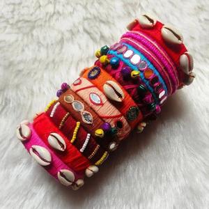 Colorful Handmade Thread <b>Bangles</b> Set Silk Wrapped Traditional Indian Jewelry Women Bridal Party Wear Bulk - Product Image 4