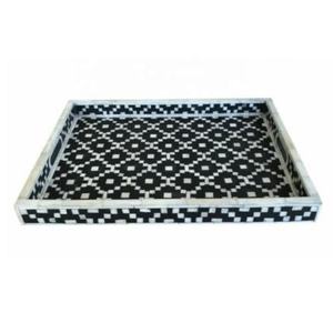 Bandeja Rectangular para el hogar hecha a mano para mesa de centro, té y café, bandeja de madreperla para sala de estar decorativa - Product Image 6