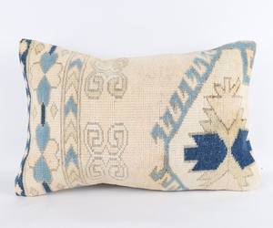 Housse de coussin berbère marocaine 100 % laine nouée à la main – Housse de coussin tapis bohème faite à la main en gros - Product Image 5