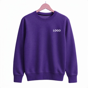 เสื้อสเวตเชิ้ตผ้าฟลีซคอกลมสีม่วงแบบเรียบสำหรับผู้หญิง สวมใส่สบายๆ เหมาะกับแฟชั่นประจำวัน ขายส่งแบรนด์ดังจากสหรัฐอเมริกา สหราชอาณาจักร และยุโรป - Product Image 1