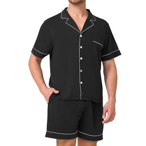 Pijamas de Verano para Hombre, Conjunto de Ropa de Dormir Cómoda de Bambú, Pijamas para Adultos, Conjunto de Pantalones Cortos Suaves, Venta al Por Mayor - Product Image 3