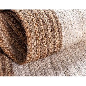 Premium Hand-Woven Standard White Braided Rug <b>Large</b> Natural Fiber Bohemian Diwali Washable Area Rugs Decorative Floor <b>Mats</b> - Product Image 6