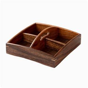 Multipurpose Durable Modern Wooden Caddy <b>Storage</b> <b>Box</b> with Handle-Portable Kitchen & Bathroom Organizer for Tabletop Use - Product Image 5