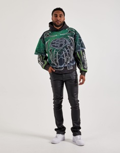 Sweat-shirt à capuche surdimensionné pour homme, vert et noir, imprimé par sublimation, streetwear, tricoté en polyester respirant, coupe classique, pour l'automne - Product Image 1