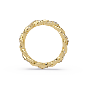 Anillo de eternidad de oro puro de 14 quilates con diamante cultivado en laboratorio de corte brillante redondo personalizado, anillo de boda con diseño de cuerda trenzada, anillo de aniversario para mujer - Product Image 4