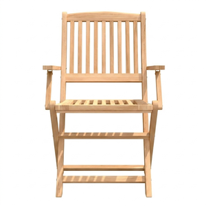Silla Plegable de Madera de Teca para Jardín, Patio, Terraza, con Respaldo de Listones, para Patio, Villa, Camping - Product Image 5