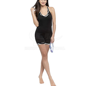 Traje de Baño de Una Pieza Ligero y Suave para Mujer, Corte Alto, Logotipo Frontal, Spandex/Poliéster, Transpirable, Secado Rápido, para Viajes de Verano - Product Image 4