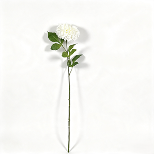 Tige de dahlia artificielle blanche Petefloral en plastique souple, fleur unique réaliste pour la décoration de la maison et des mariages - Product Image 3