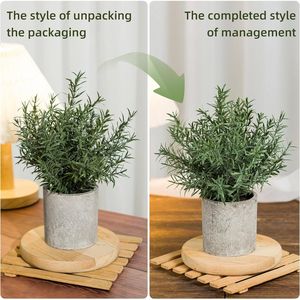 2 Pack Small Fake Rosemary Potted Artificial Plants Home <b>Kitchen</b> Bathroom Farmhouse Coffee Table Dec <b>for</b> <b>Shelf</b> Desk <b>for</b> - Product Image 2