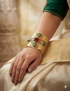 Premium Quality Gold Plated Hand Cuff Cuff <b>Bangle</b> Beautiful Design Cuff <b>Bracelet</b> Perfect For All Occasions Suits All Outfits - Product Image 3