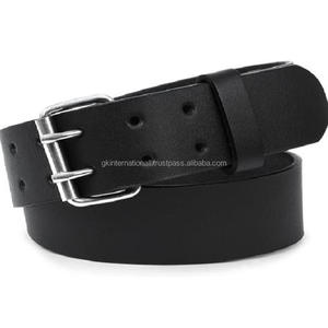 Cinturón informal de cuero genuino para hombre, Cinturón de piel de 2 pulgadas de ancho en negro, marrón o bronceado con hebilla de doble punta - Product Image 6