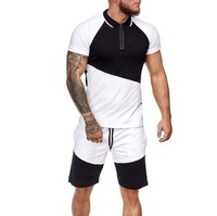 Conjunto de Pantalones Cortos de Dos Piezas para Hombre, Verano 2024, Informal, 100% Algodón, Camiseta y Pantalones Cortos de Malla, Transpirables, de Secado Rápido, Antiestáticos, Tejido de 220g