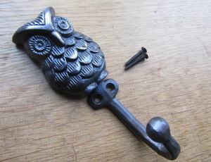 Gancho para Abrigos con Forma de Búho, de Hierro Fundido Antiguo, Rústico, para Llaves - Product Image 3