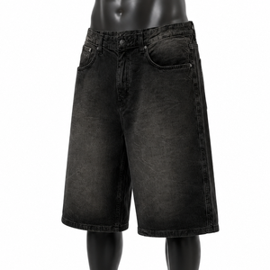 Custom Oversized Denim Jorts Men Loose Fit Blue Jean Shorts Summer Fashion - Product Image 3