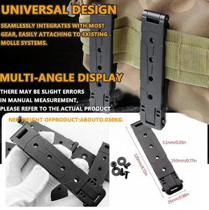 Clip universel tactique pour holster et boucle de ceinture en nylon pour étuis à couteaux, pochettes à chargeurs et outils - Noir avec quincaillerie, sac OPP - Product Image 6