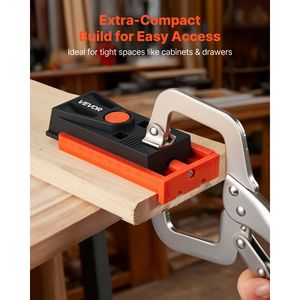 Adjustable Mini <b>Pocket</b> <b>Hole</b> <b>Jig</b> Kit 1/2-1-1/2 Woodworking Square Drive Bit Screws Reinforced Nylon Frame Drill Stop Drilling - Product Image 5