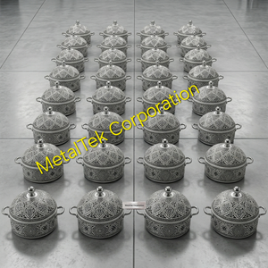 Olla de Acero Inoxidable de Diseño Abstracto de Lujo, Olla para Mantener Alimentos Calientes, Olla de Servicio Aislada para Decoración del Hogar, Hostelería y Catering - Product Image 6