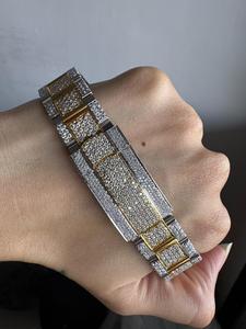 Montre personnalisée en diamant Moissanite VVS, mouvement mécanique, montre de luxe tendance, sertie de diamants, avec verre saphir pour homme - Product Image 4