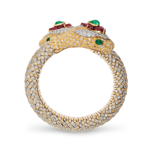 Brazalete en Forma de Serpiente para Mujer, Chapado en Oro de 18K, Diamantes Redondos con Corte Brillante, Diseño Animal, Estilo Clásico para Fiesta - Product Image 2