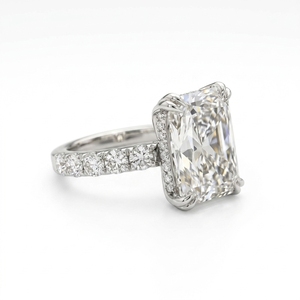 Anillo de Compromiso y Boda Clásico de Oro Blanco de 10K con Diamante Certificado por IGI, Banda Simple, Brillo Radiante, Idea de Regalo para Uso Diario - Product Image 2
