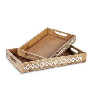 Handcrafted Eco-Friendly Wooden Serving Tray Natural Finish Durable Stylish Handles Multifunctional American Style Home Decor - Product Image 6