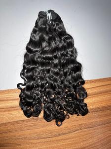 Single Donor <b>Curly</b> Texture Remy Indian Human Hair Machine Double Weft Raw Unprocessed Hair <b>Extensions</b> - Product Image 4