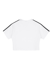 Ensembles de hauts courts rayés personnalisés en gros pour femmes, t-shirts et jupes vierges de haute qualité en mélange de coton 230 GSM pour femmes - Product Image 3