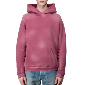 Sweat à capuche homme 100% coton personnalisé, coupe classique, vintage délavé à l'acide, épaules tombantes, effet soleil éclairé, écologique, respirant, en molleton - Product Image 1