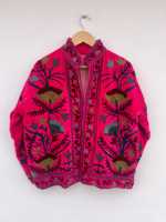 Veste bomber en velours bohème pour femmes, brodée de lettres Suzani, tricotée |   Couette réversible matelassée respirante écologique 100% coton