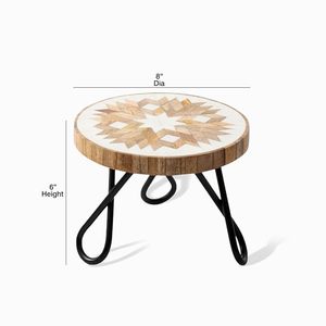 Base Redonda para Pastel con Patas Metálicas y Base de Madera, Plato para Exhibición de Postres para Decoración de Mesa de Fiesta - Product Image 5