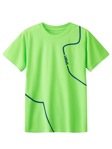 Boys Quick Dry Short Sleeve T-Shirt Solid Color Round Neck Sport Style Casual Wear Printed Design 100% Polyester Jersey Fabric - Product Image 4